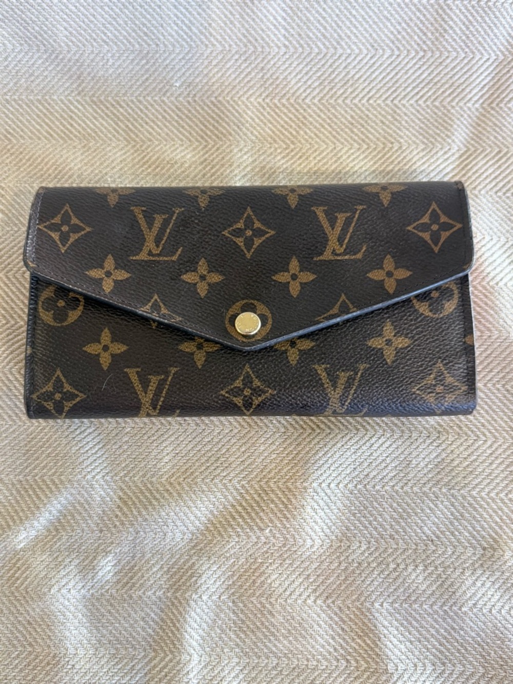 Louis Vuitton Monogram Canvas Flap Wallet - Brown with Pink interior